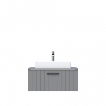 D10 Next Lavabo Dolabı Tezgah Üstü 1 Çekmeceli 80 cm Gri Lake