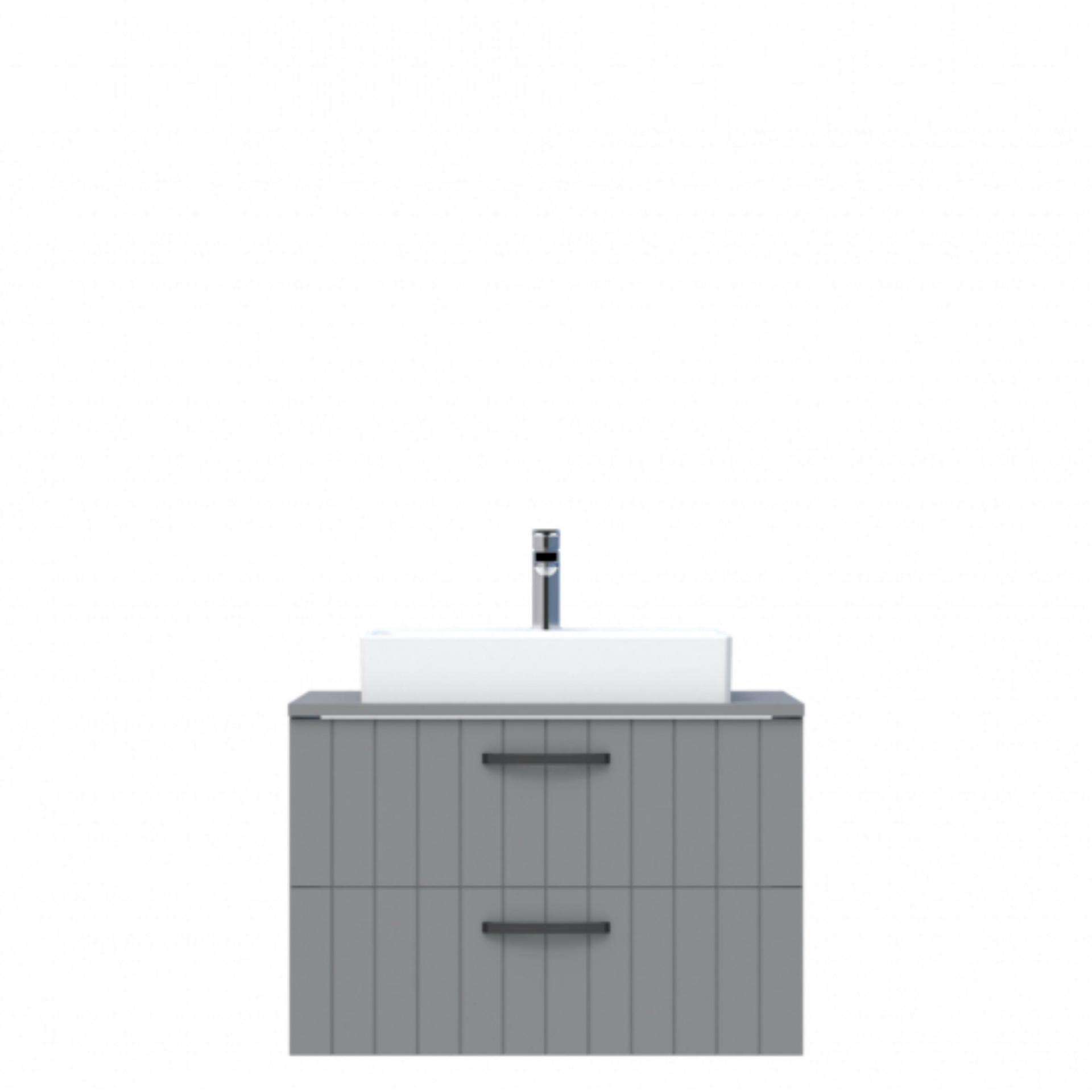D10 Next Lavabo Dolabı Tezgah Üstü 2 Çekmeceli 80 cm Gri Lake