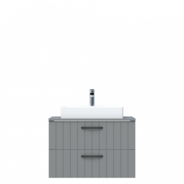 D10 Next Lavabo Dolabı Tezgah Üstü 2 Çekmeceli 80 cm Gri Lake