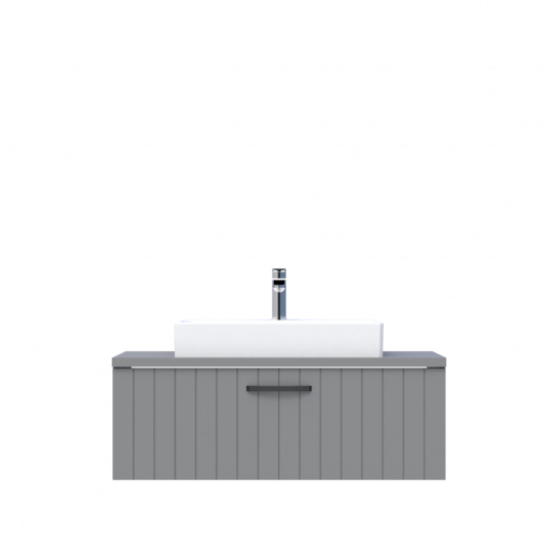 D10 Next Lavabo Dolabı Tezgah Üstü 1 Çekmeceli 100 cm Gri Lake