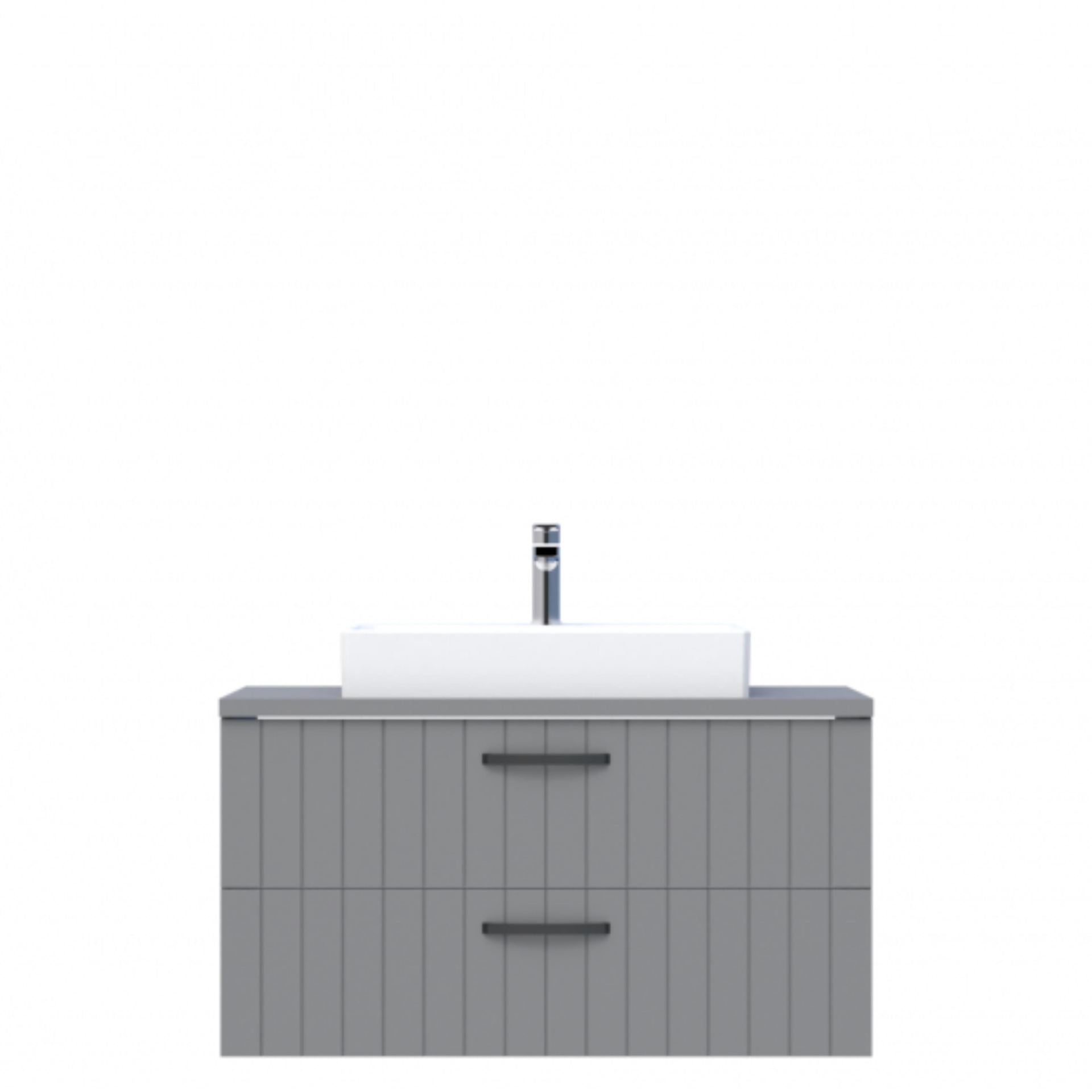 D10 Next Lavabo Dolabı Tezgah Üstü 2 Çekmeceli 100 cm Gri Lake