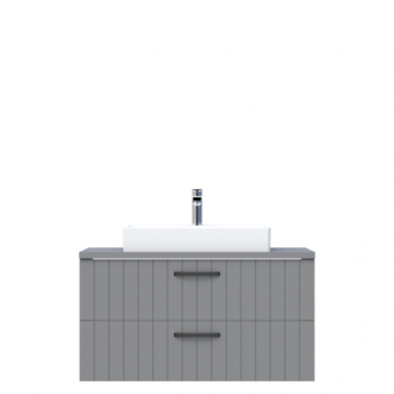 D10 Next Lavabo Dolabı Tezgah Üstü 2 Çekmeceli 100 cm Gri Lake