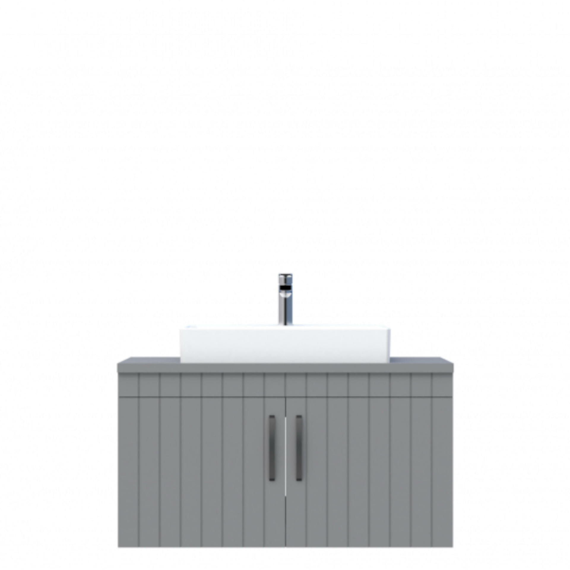 D10 Next Lavabo Dolabı Tezgah Üstü Kapaklı 100 cm Gri Lake