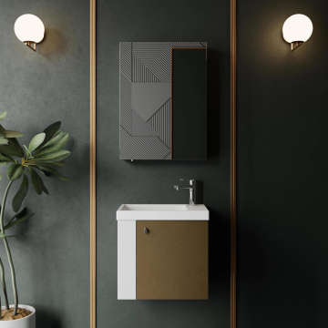 Creavit Forest Lavabo Dolabı 50 cm Beyaz - Bakır