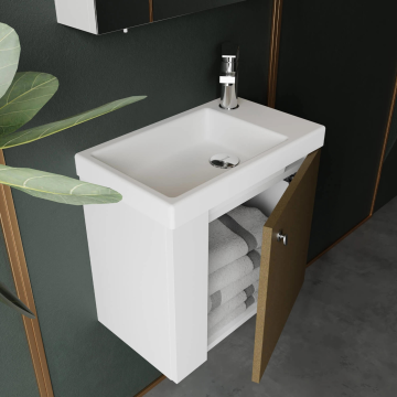 Creavit Forest Lavabo Dolabı 50 cm Beyaz - Bakır