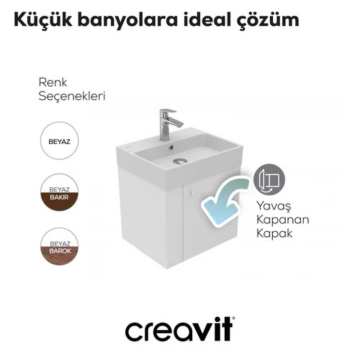 Creavit Font Lavabo Dolabı 50 cm Beyaz