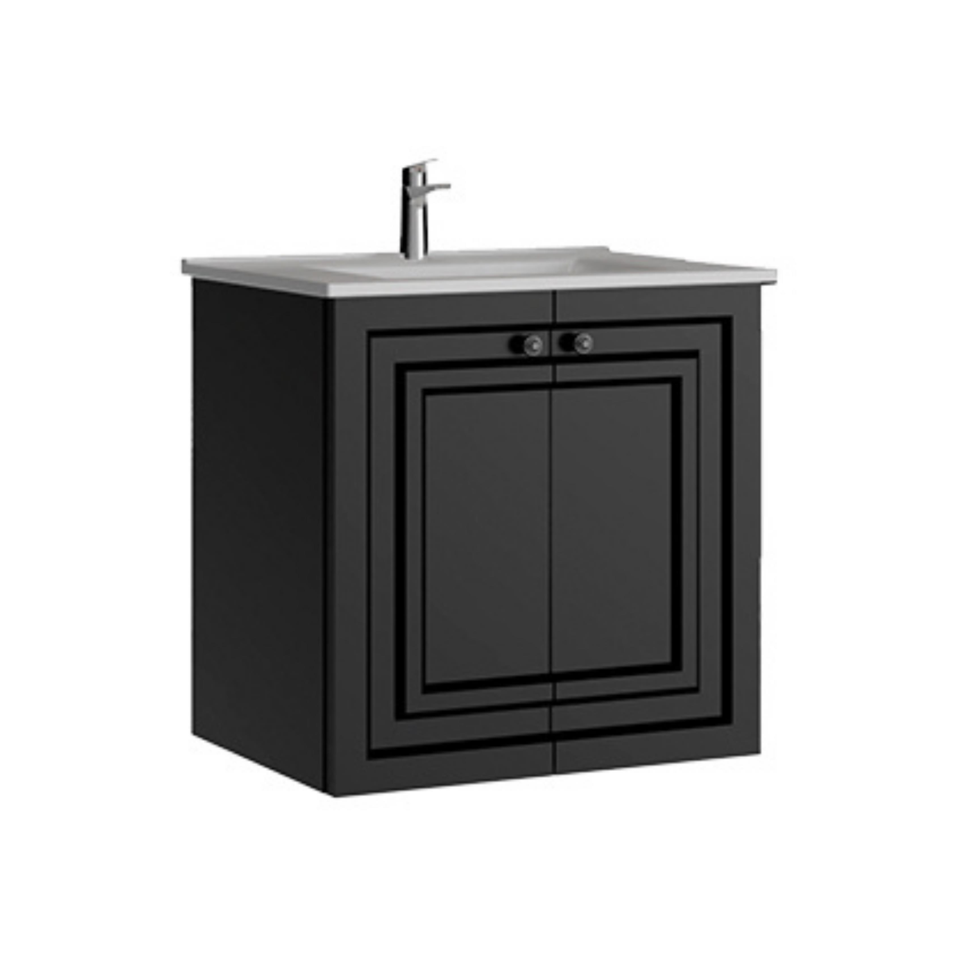 Creavit Kayra Lavabo Dolabı Kapaklı Mat Antrasit