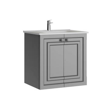 Creavit Kayra Lavabo Dolabı Kapaklı Mat Gri