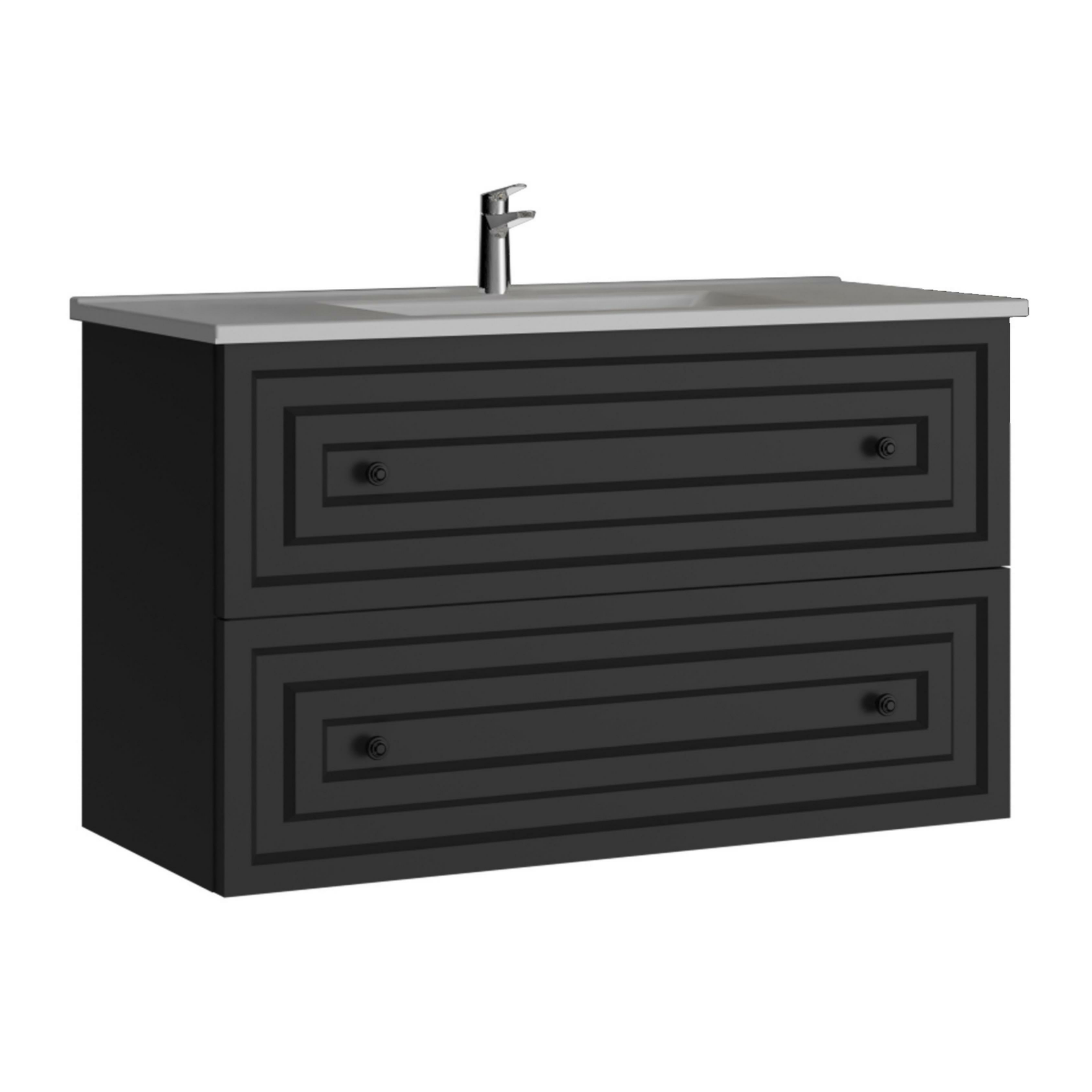 Creavit Kayra Lavabo Dolabı Çekmeceli Mat Antrasit