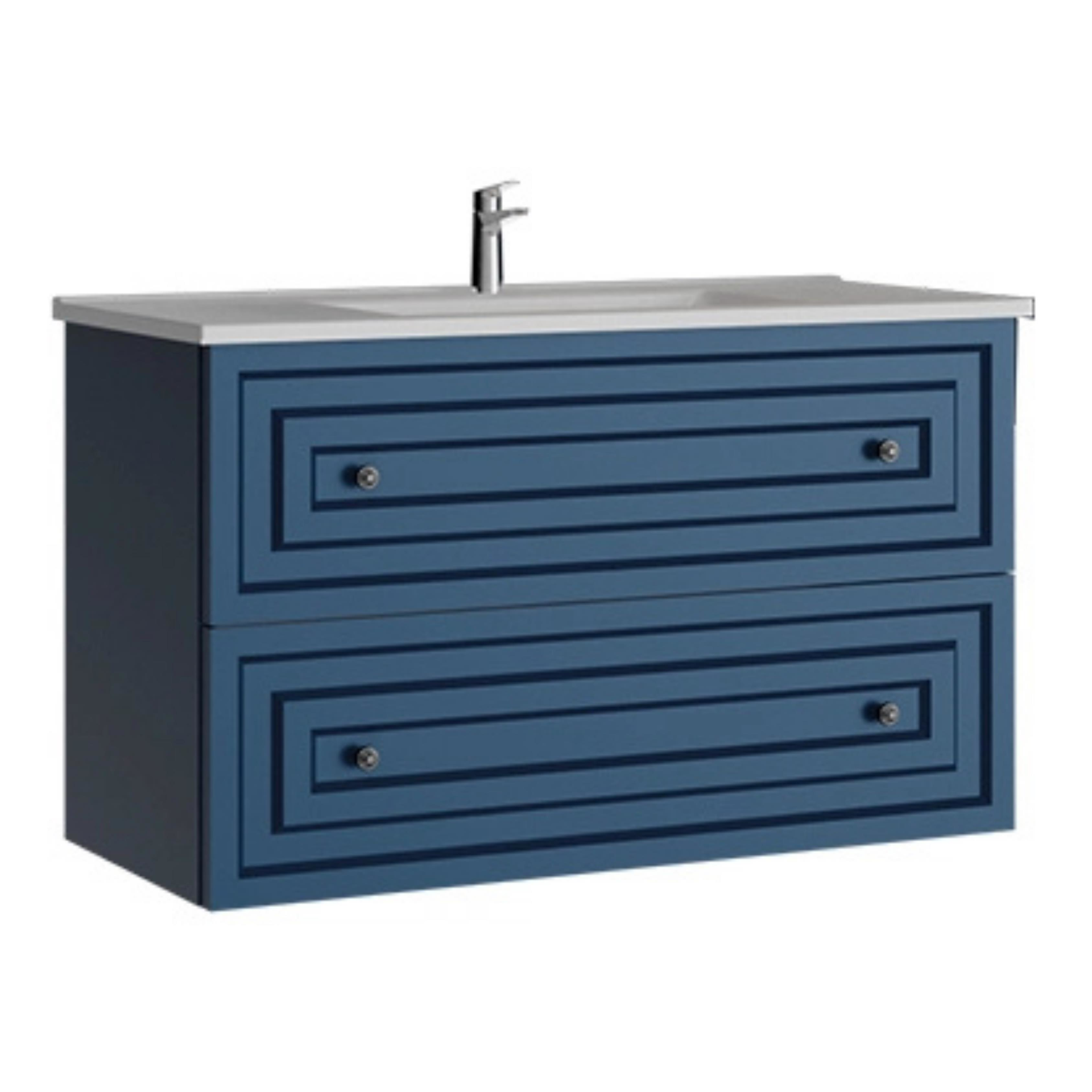 Creavit Kayra Lavabo Dolabı Çekmeceli Mat Safire Blue