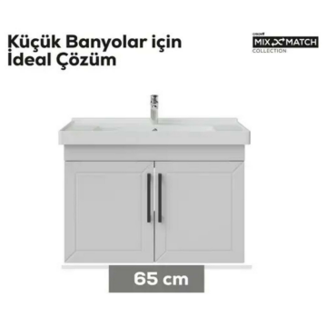 Creavit D20 Kapaklı Lavabo Dolabı Beyaz