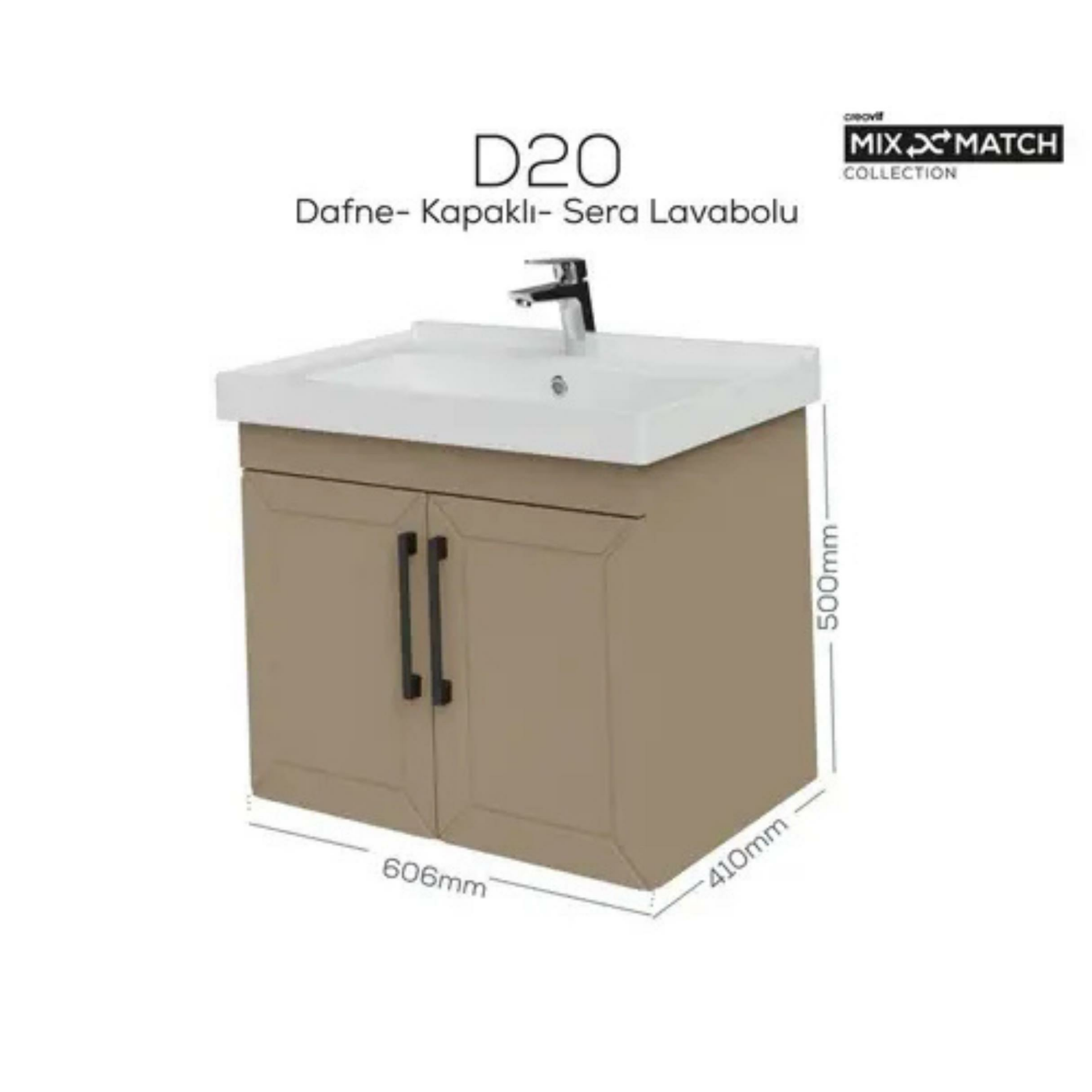 Creavit D20 Kapaklı Lavabo Dolabı Dafne