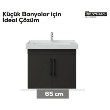 Creavit D20 Kapaklı Lavabo Dolabı Antrasit