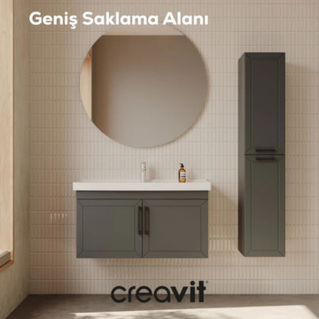 Creavit D20 Kapaklı Lavabo Dolabı Antrasit