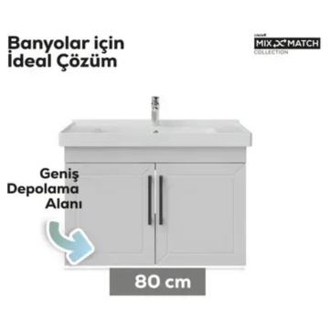 Creavit D20 Kapaklı Lavabo Dolabı Beyaz