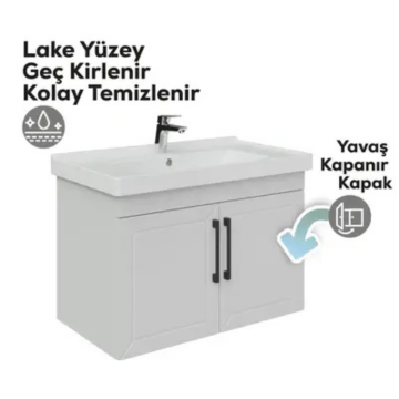 Creavit D20 Kapaklı Lavabo Dolabı Beyaz