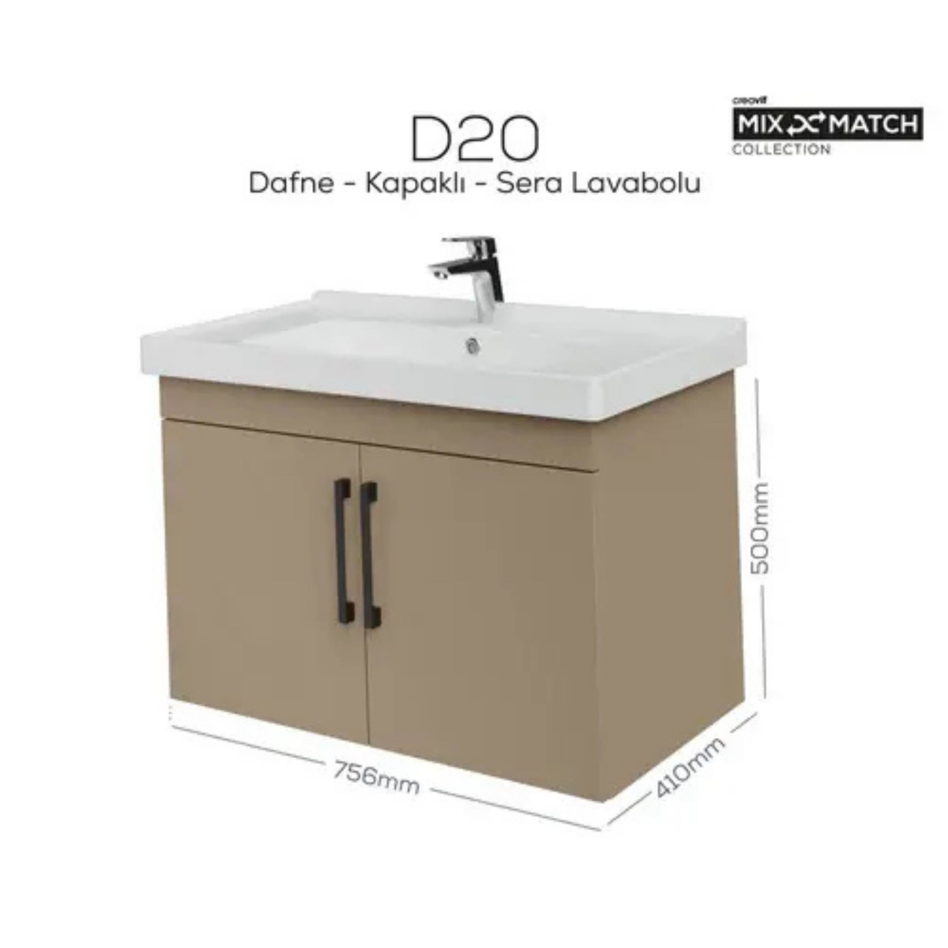 Creavit D20 Kapaklı Lavabo Dolabı Dafne