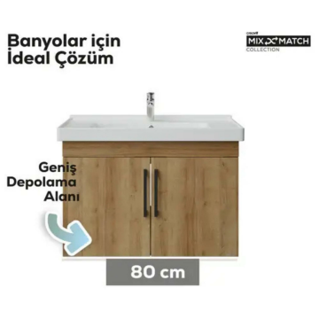 Creavit D20 Kapaklı Lavabo Dolabı Everest