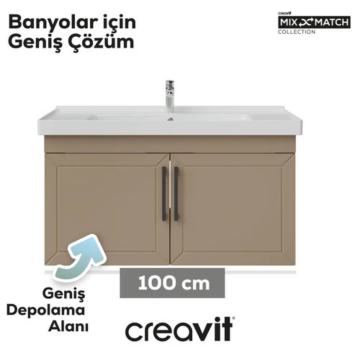 Creavit D20 Kapaklı Lavabo Dolabı Dafne