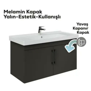 Creavit D20 Kapaklı Lavabo Dolabı Antrasit
