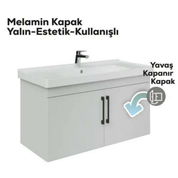 Creavit D20 Kapaklı Lavabo Dolabı Beyaz