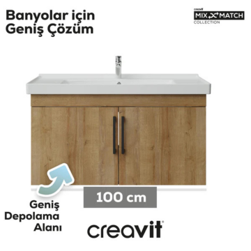 Creavit D20 Kapaklı Lavabo Dolabı Everest