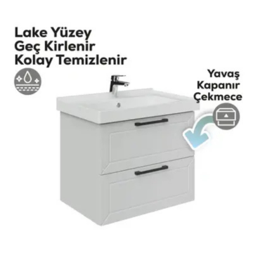 Creavit D20 2 Çekmeceli Lavabo Dolabı Beyaz