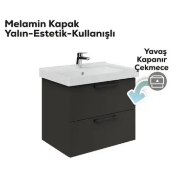 Creavit D20 2 Çekmeceli Lavabo Dolabı Antrasit