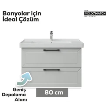 Creavit D20 2 Çekmeceli Lavabo Dolabı Beyaz