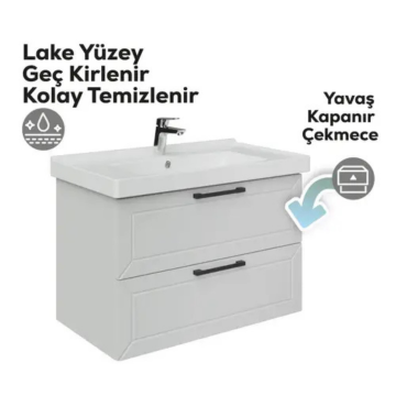 Creavit D20 2 Çekmeceli Lavabo Dolabı Beyaz