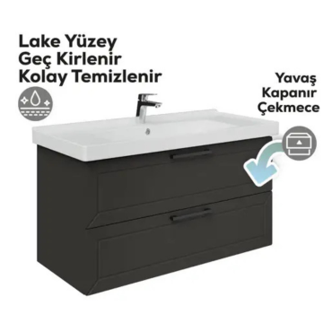 Creavit D20 2 Çekmeceli Lavabo Dolabı Antrasit