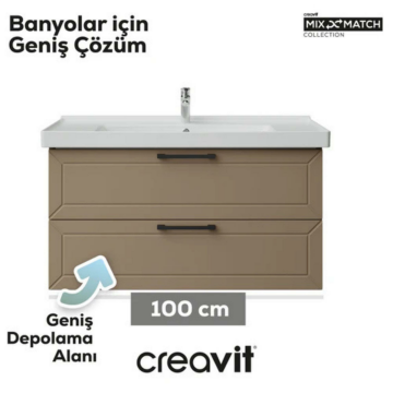 Creavit D20 2 Çekmeceli Lavabo Dolabı Dafne