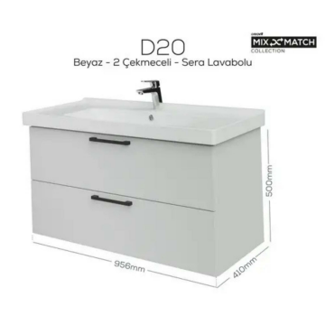 Creavit D20 2 Çekmeceli Dolabı Beyaz