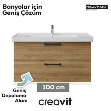 Creavit D20 2 Çekmeceli Lavabo Dolabı Everest