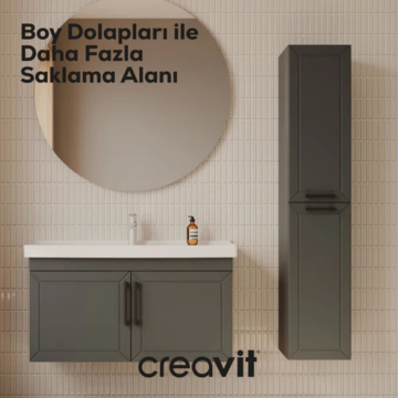 Creavit D20 Sağa Açılır Boy Dolabı Antrasit