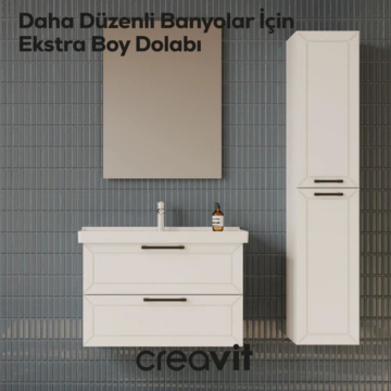 Creavit D20 Sağa Açılır Boy Dolabı Beyaz