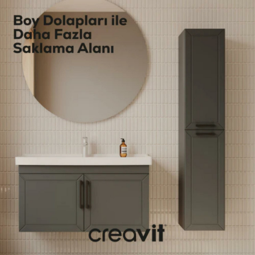 Creavit D20 Sola Açılır Boy Dolabı Antrasit