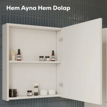 Creavit D20 Aynalı Dolap Antrasit 600x700x130mm
