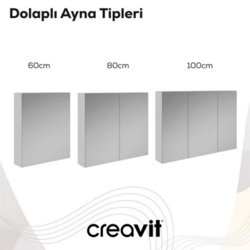 Creavit D20 Aynalı Dolap Antrasit 600x700x130mm