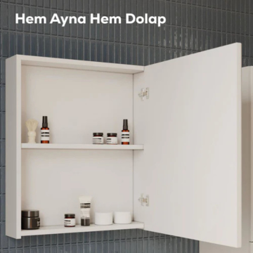 Creavit D20 Aynalı Dolap Beyaz 600x700x130mm