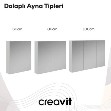Creavit D20 Aynalı Dolap Everest 800x700x130mm