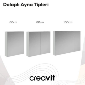 Creavit D20 Aynalı Dolap Antrasit 1000x700x130mm