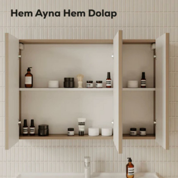 Creavit D20 Aynalı Dolap Beyaz 1000x700x130mm