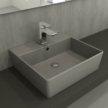 Bocchi Milano Lavabo Tezgah Üstü - Mat Gri