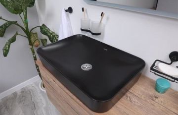 Creavit Ultra Dikdörtgen Çanak Lavabo Siyah Mat 60cm
