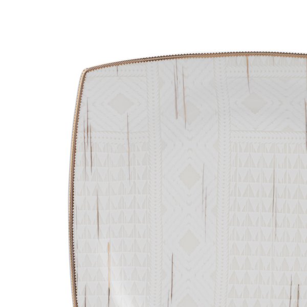 Karaca Batik Fine Cream 60 Parça 12 Kişilik Porselen Kare Yemek Takımı