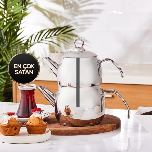Karaca Belinay Midi Metal Çaydanlık Takımı