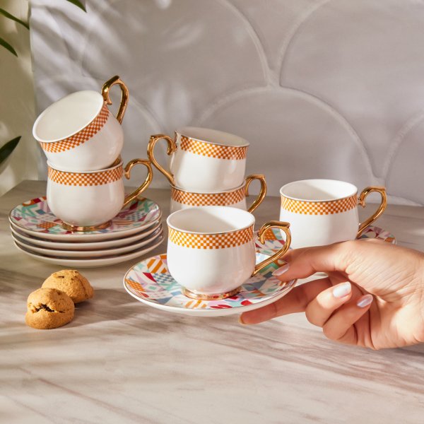 Karaca Lyria 6 Kişilik Kahve Fincan Takımı 90 ml