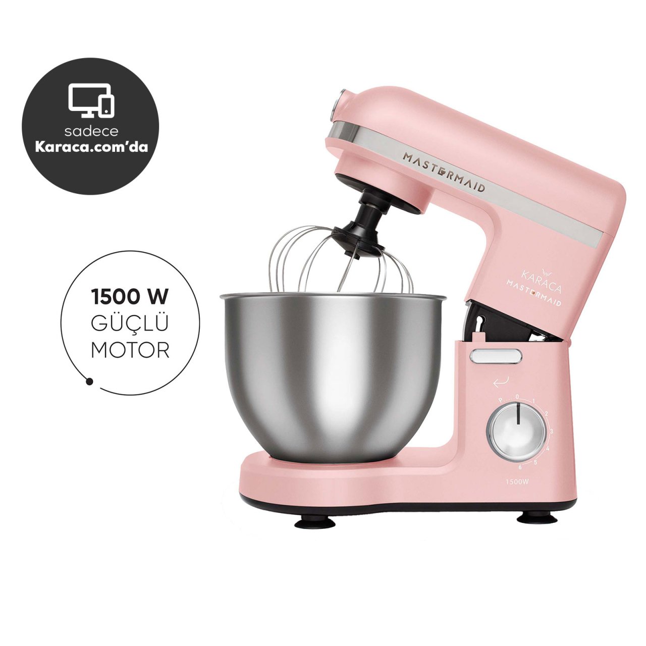Karaca Mastermaid Chef Stand Mikser Pearly Pink 1500W 5 Lt
