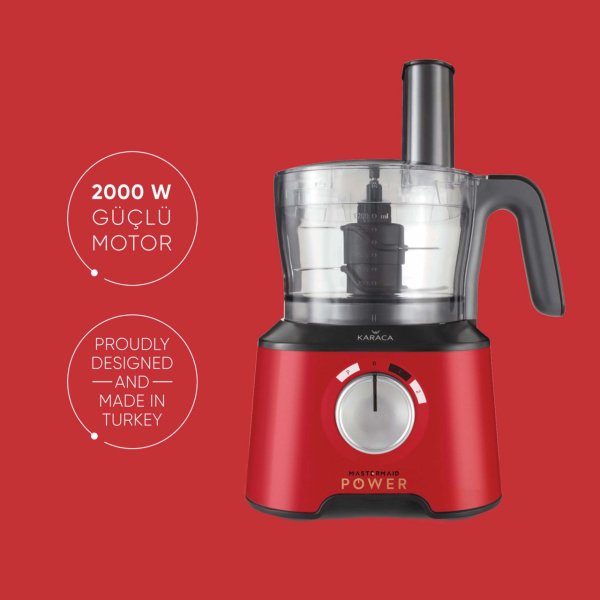 Karaca Mastermaid Power Multifunctional 10 in 1 Imperial Red Gıda Hazırlama Seti 2000w